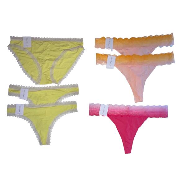 Calvin Klein Women’s Panties 6 Pairs Different Styles & Colors Size M